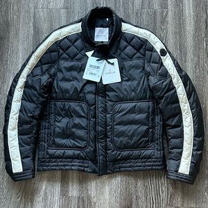 Moncler Logo Goya Quilted Goose Down Puffer Biker Streetwear Jacket NWT …